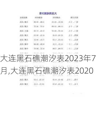 大连黑石礁潮汐表2023年7月,大连黑石礁潮汐表2020