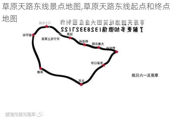 草原天路东线景点地图,草原天路东线起点和终点地图