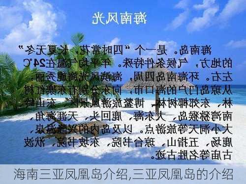 海南三亚凤凰岛介绍,三亚凤凰岛的介绍