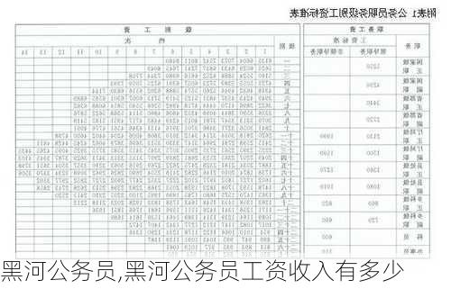 黑河公务员,黑河公务员工资收入有多少