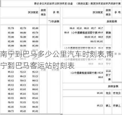 南宁到巴马多少公里汽车时刻表,南宁到巴马客运站时刻表