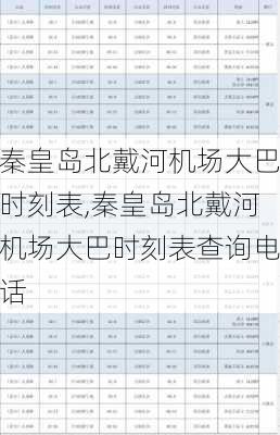 秦皇岛北戴河机场大巴时刻表,秦皇岛北戴河机场大巴时刻表查询电话