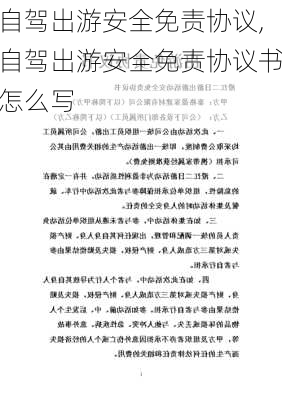 自驾出游安全免责协议,自驾出游安全免责协议书怎么写