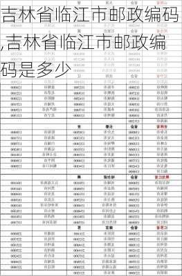 吉林省临江市邮政编码,吉林省临江市邮政编码是多少