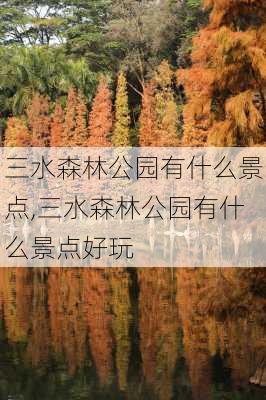 三水森林公园有什么景点,三水森林公园有什么景点好玩