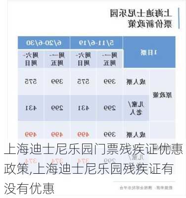 上海迪士尼乐园门票残疾证优惠政策,上海迪士尼乐园残疾证有没有优惠