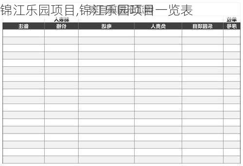 锦江乐园项目,锦江乐园项目一览表