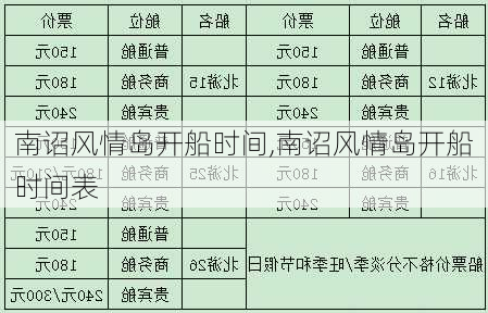 南诏风情岛开船时间,南诏风情岛开船时间表