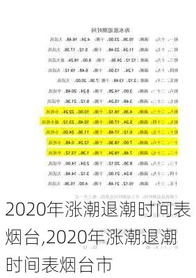 2020年涨潮退潮时间表烟台,2020年涨潮退潮时间表烟台市