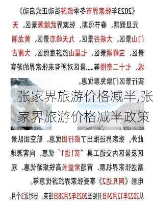 张家界旅游价格减半,张家界旅游价格减半政策